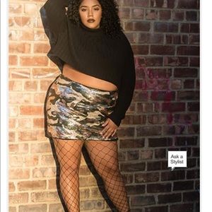 Camo Sequin Skirt